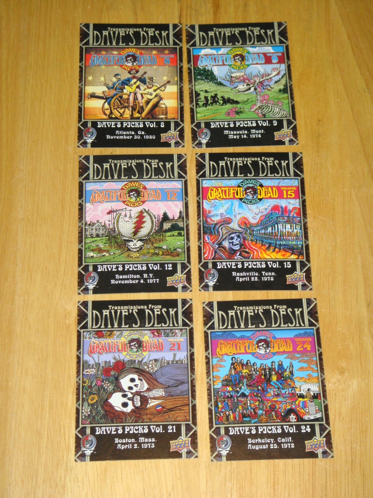 Grateful Dead Upper Deck 6 Card Lot in Case DAVES DESK Picks 8 9 12 15 21 24 M