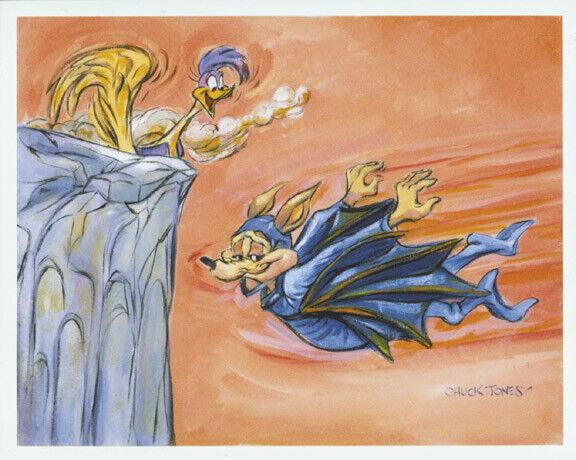 Warner Brothers-Chuck Jones-Limited Edition Canvas-Wile/Road Runner-Near Miss