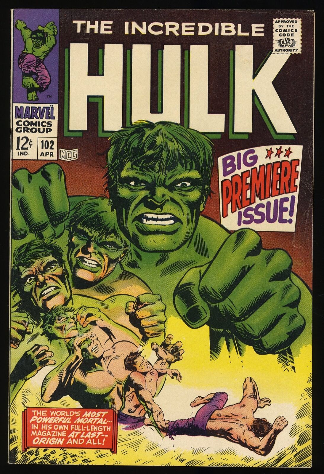 Incredible Hulk #102 FN/VF 7.0 Continued from Tales to Astonish 101 Marvel 1968