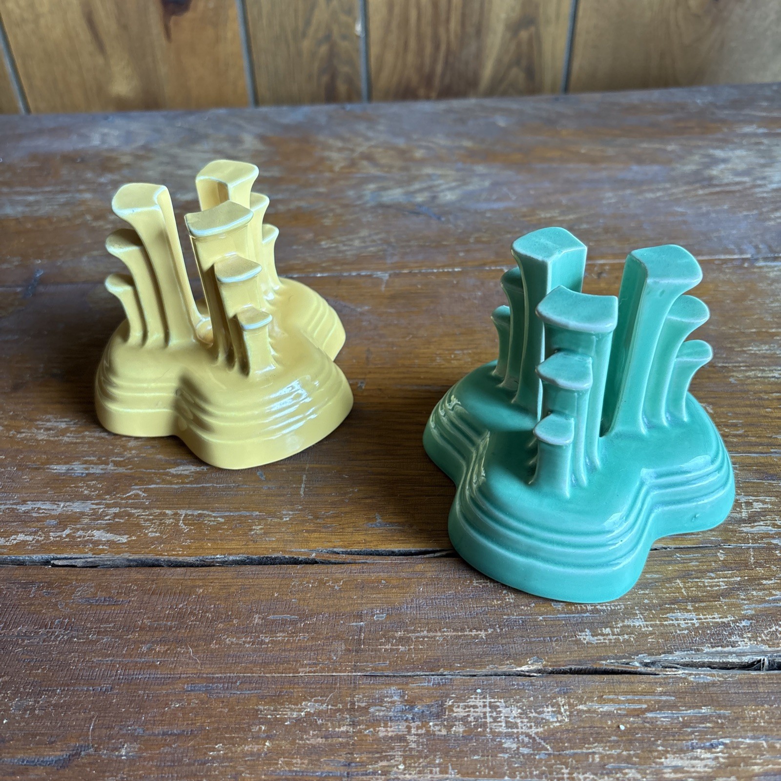 Fiesta ware Tripod, Pyramid Candle Holder please read. 