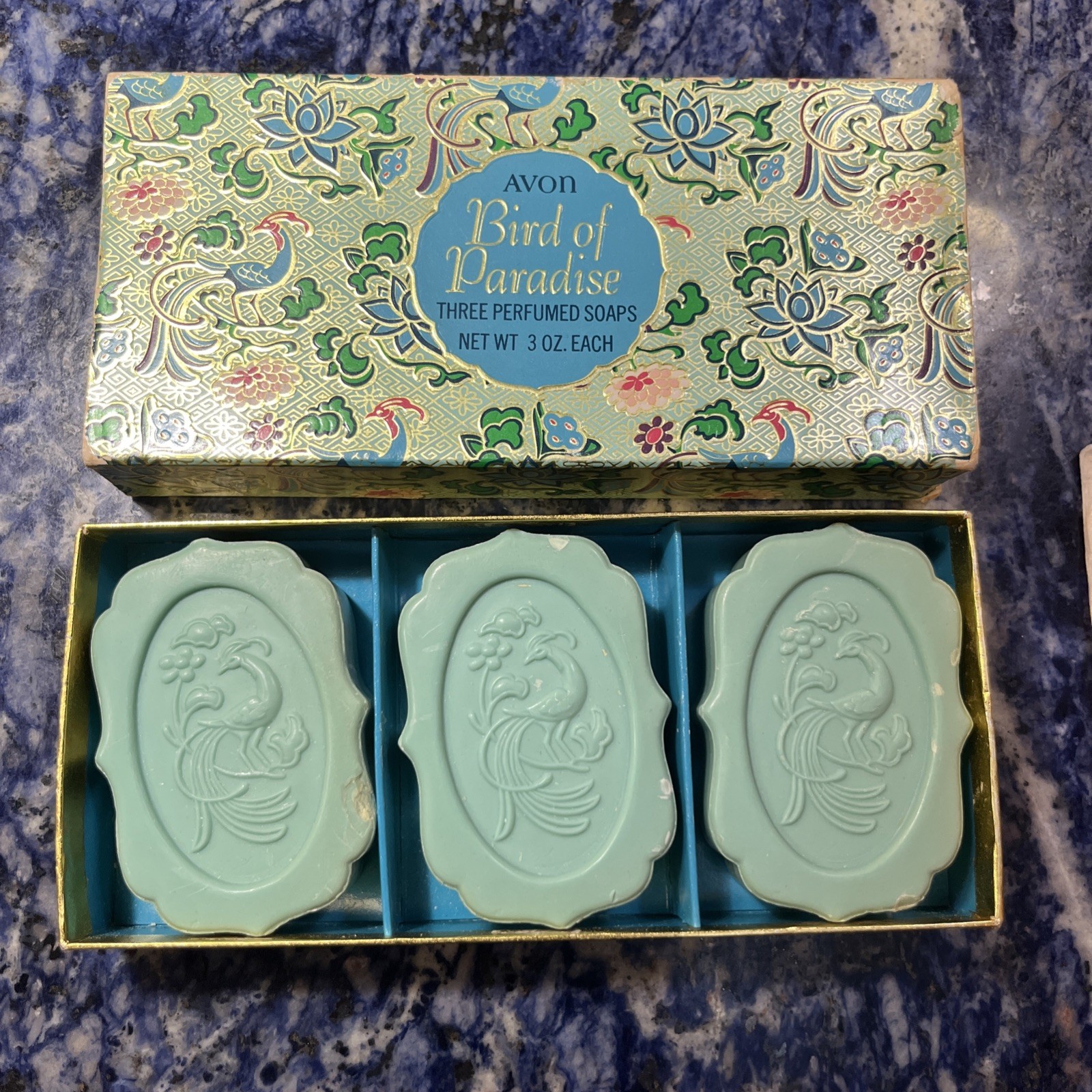 Vintage Avon Bird of Paradise Bar Soap - 3 Soaps w/ Original Box & Packaging