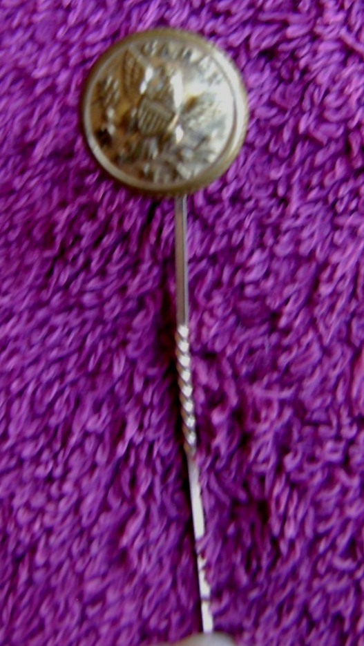RARE PRE WAR USMA CADET CUFF BUTTON MADE INTO A STICK PIN