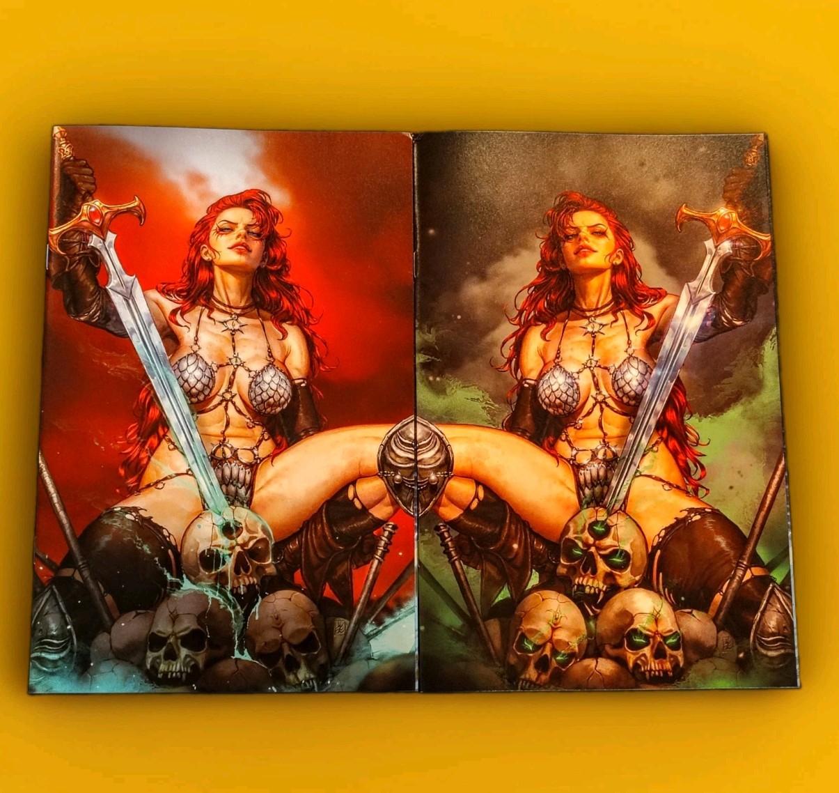 Altered States Warlord #1 KyuYong Eom Red Sonja Ruby & Emerald Virgin Variant VF Altered States Warlord #1 KyuYong Eom Red Sonja Ruby & Emerald Virgin Variant VF