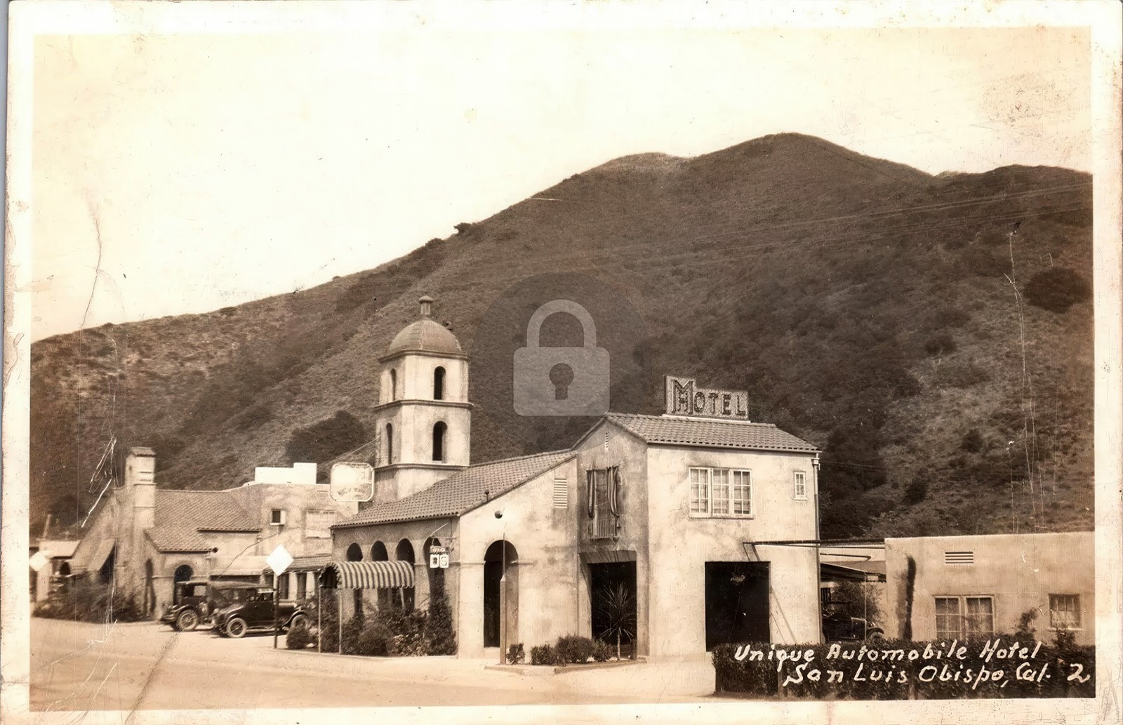 San Luis Obispo CA Motel Automobile Hotel c1930 RPPC Photo Postcard COPY