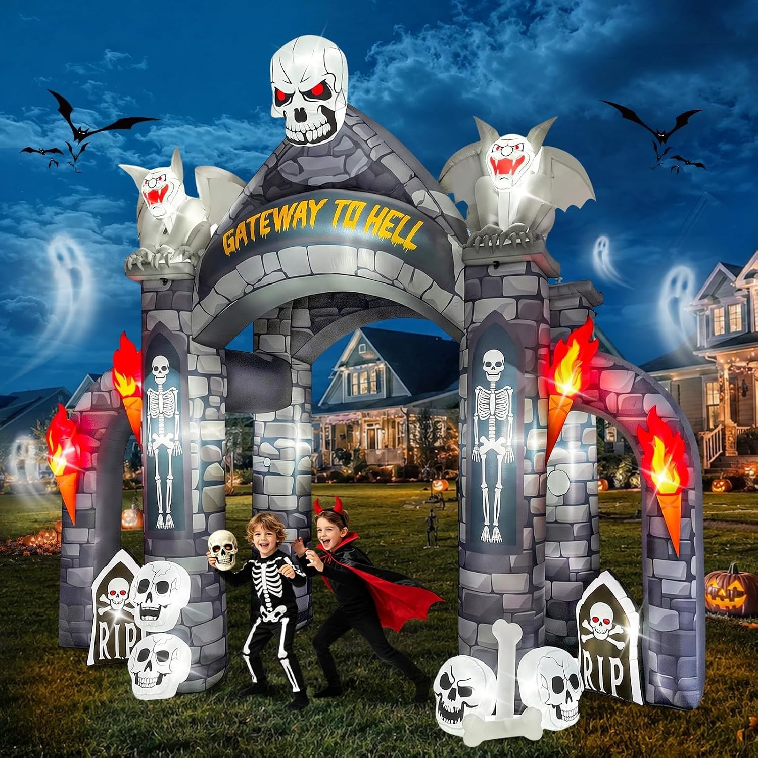 13FT Halloween Inflatables Giant Haunted Cemetery Arch Inflatable 13FT Halloween Inflatables Giant Haunted Cemetery Arch Inflatable