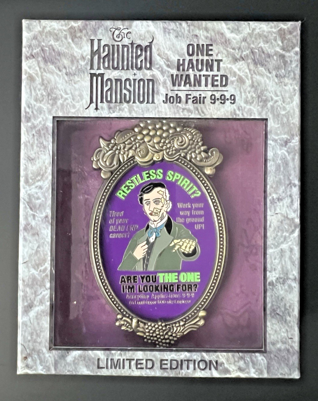 Disney Haunted Mansion Jumbo Pin Master Gracie Job Fair LE 500