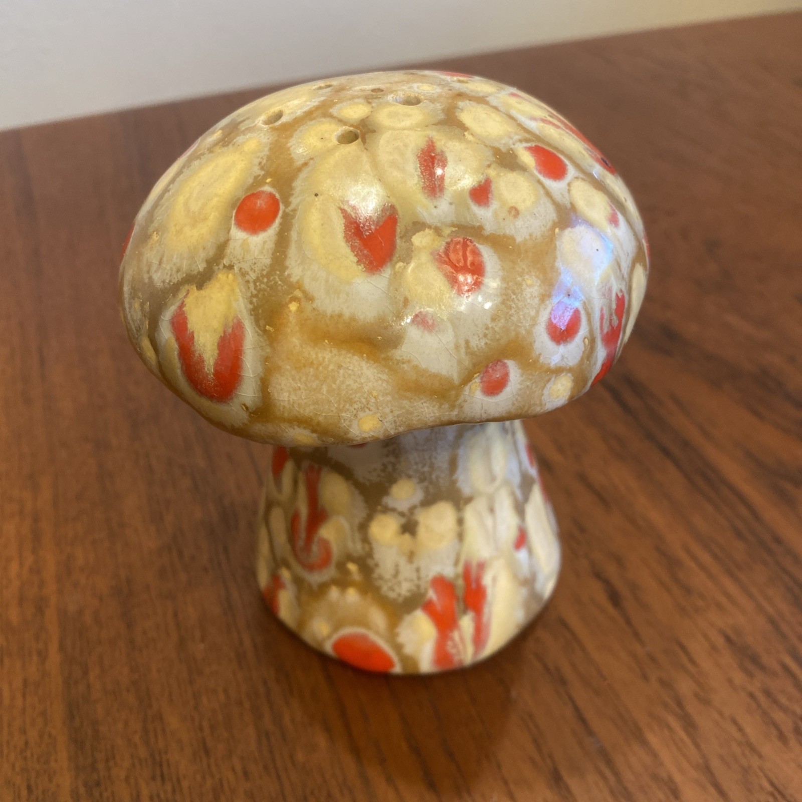 Retro 70s Vintage Ceramic Mushroom Spice Shaker  5\