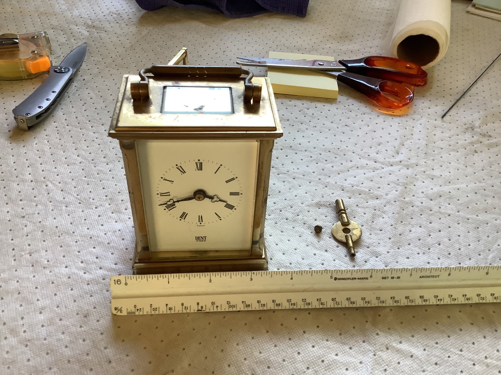 Antique E. DENT & Co LTD Brass Carrage Clock England 11 Jewels Dent London Dial Antique E. DENT & Co LTD Brass Carrage Clock England 11 Jewels Dent London Dial