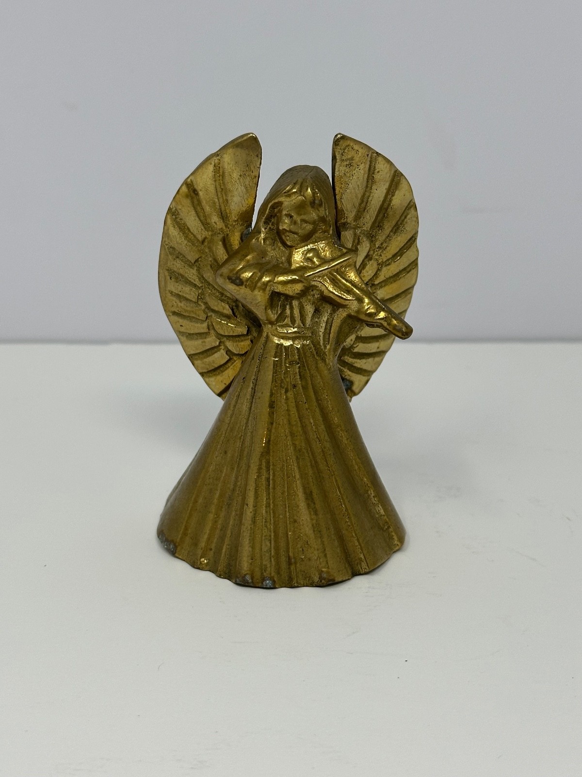 Vintage 3.5” IHI Solid Brass Angel Bell D3 Christmas