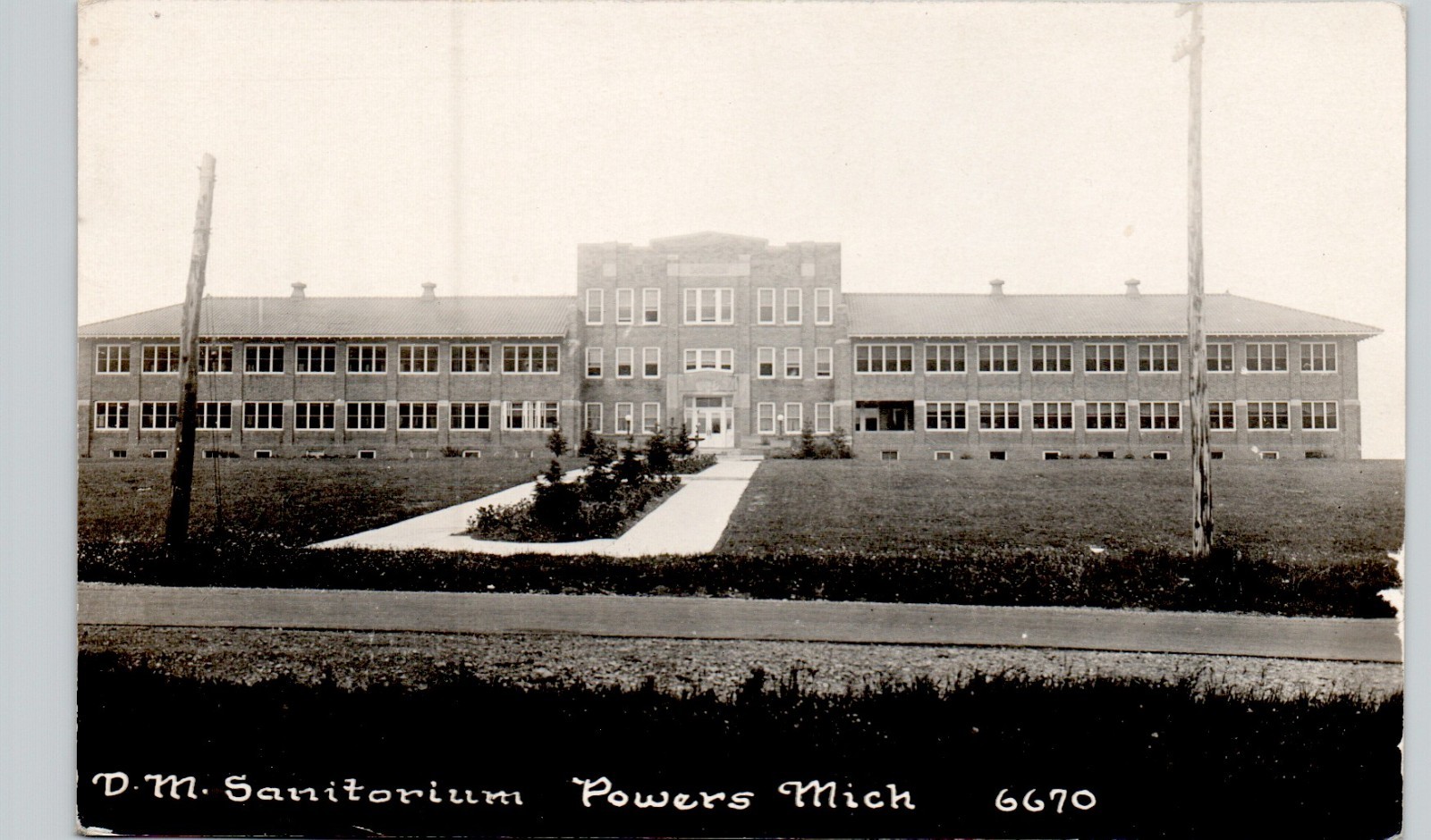 DM SANITORIUM powers mi c1910 postcard michigan real photo rppc insane asylum