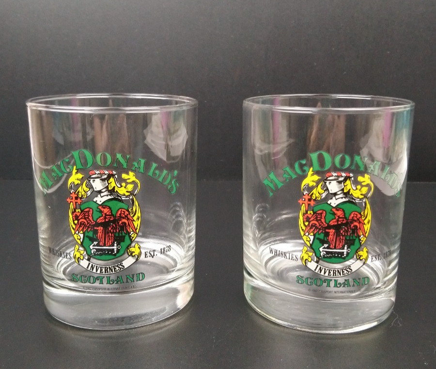 VTG Pair of MacDonald\'s Whiskeys Inverness Scotland Lowball Rocks Glasses