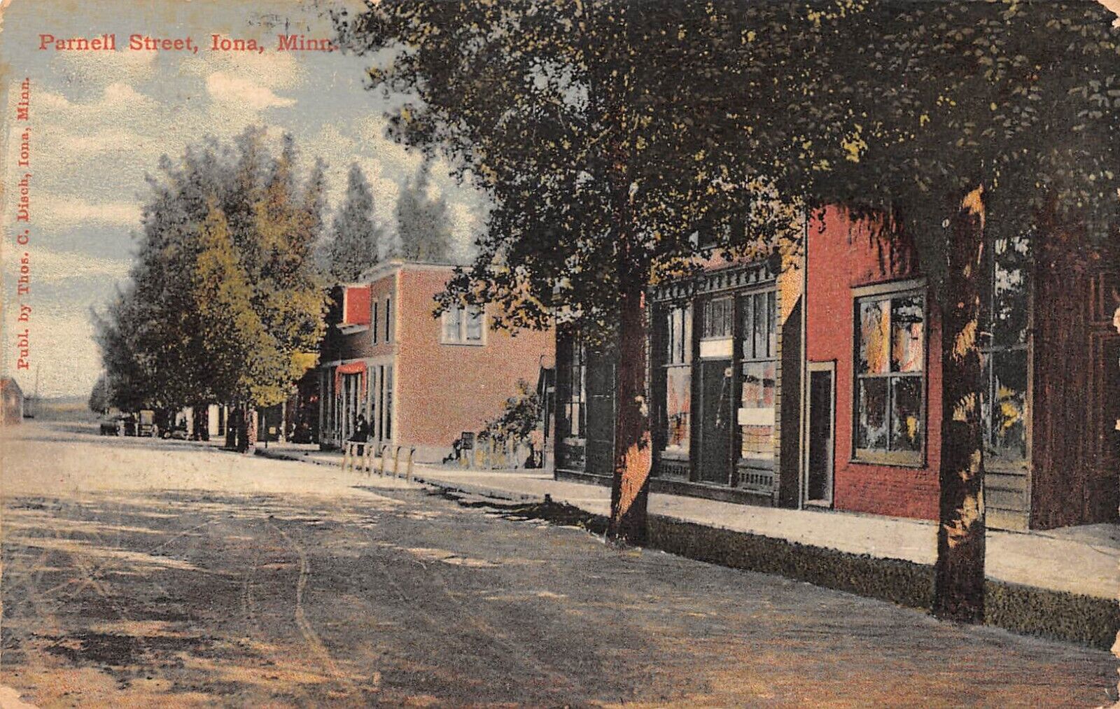 Iona Minnesota PARNELL STREET Dirt Road 1912 Postcard