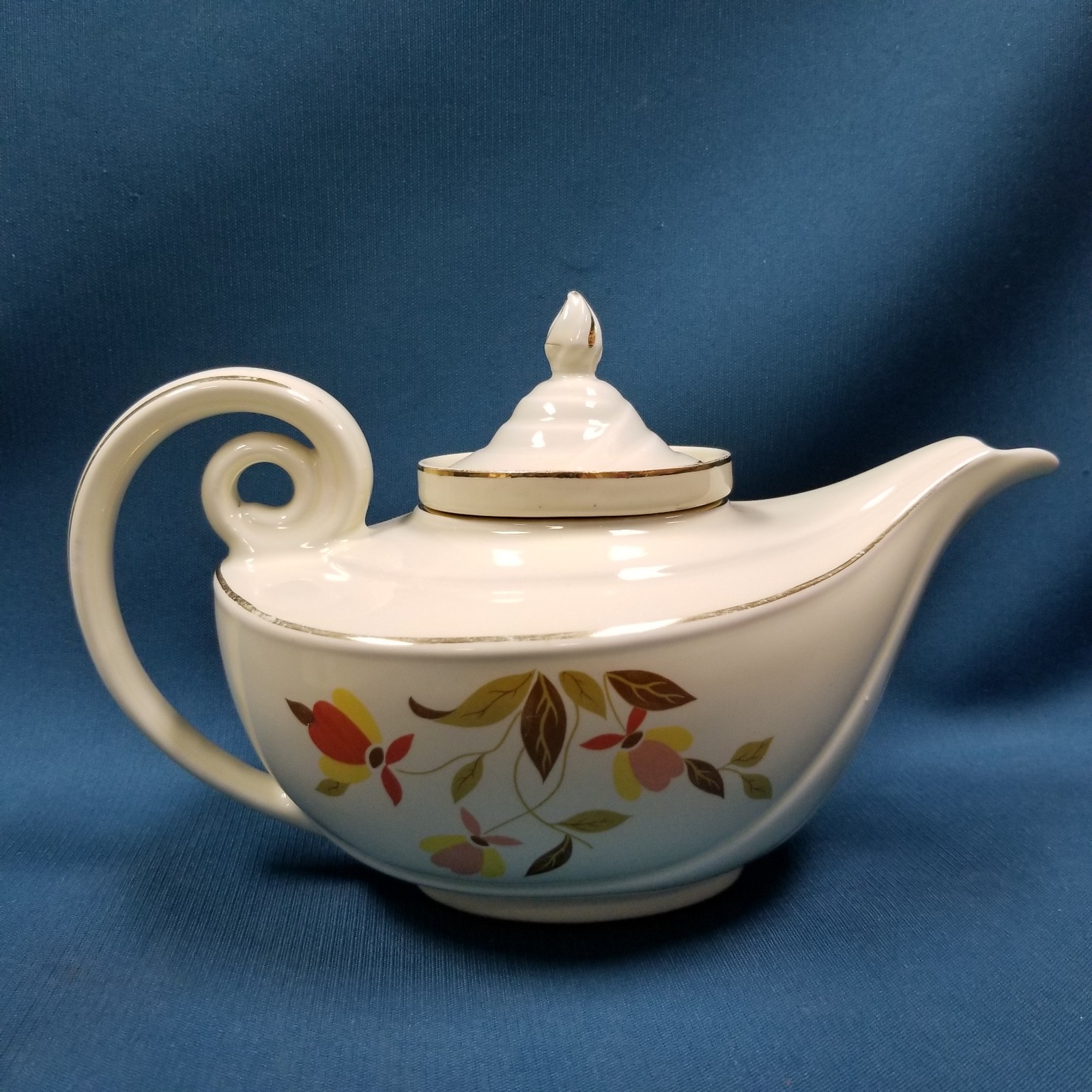 Vintage Hall China Co. Autumn Leaf Genie Teapot w/Diffuser Insert