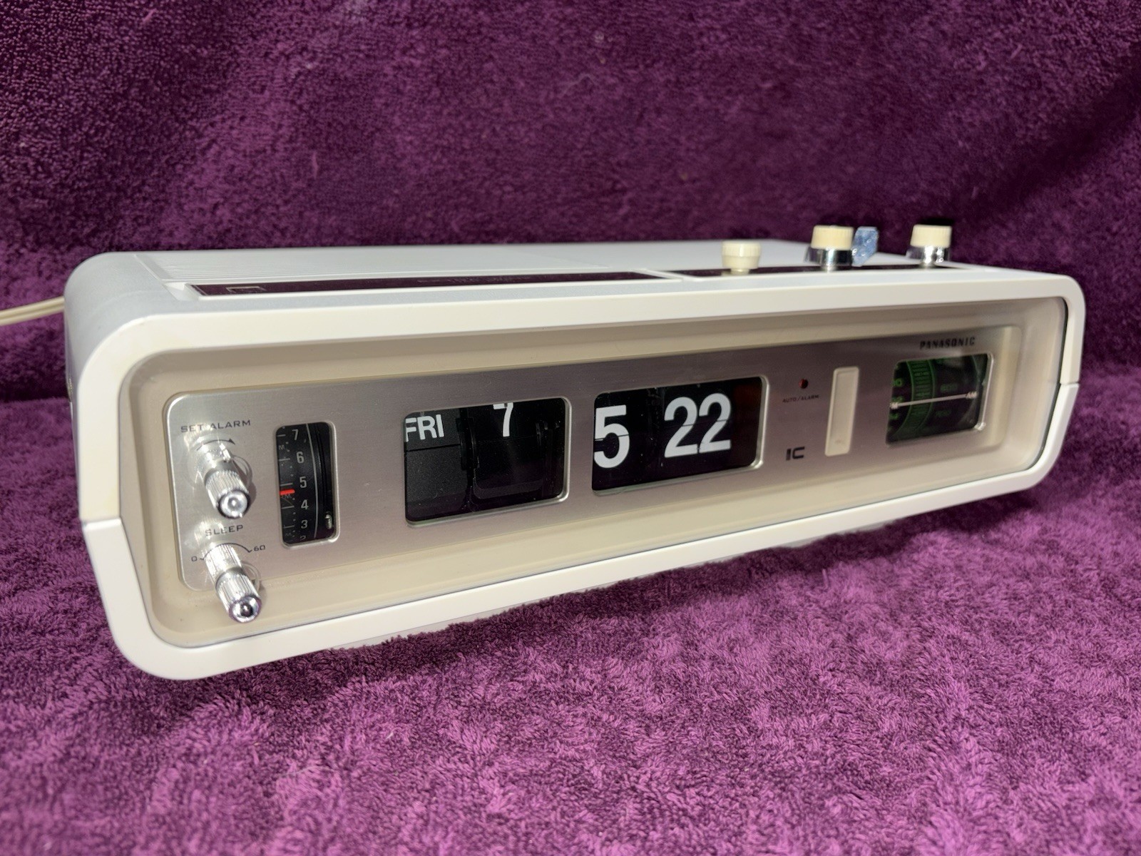 Panasonic Flip Clock RC 6551 Dator Vintage White REAL CLEAN