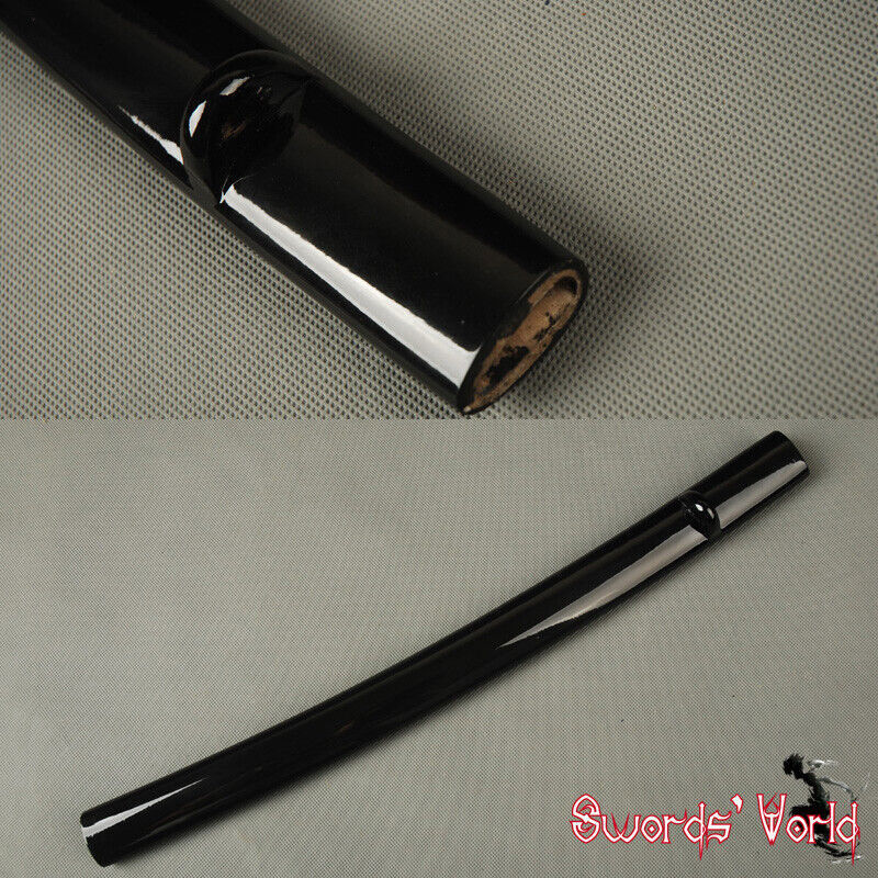 22'' Glossy Black Lacquered Hardwood Saya Scabbard For Japanese Wakizashi Sword