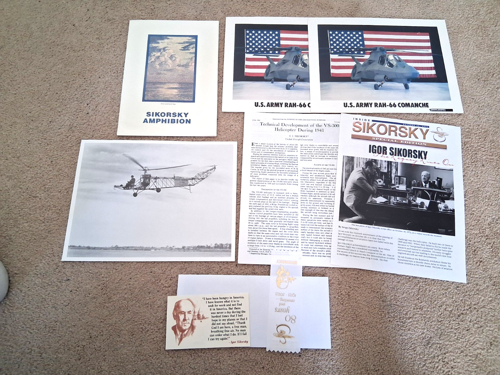 Vintage Sikorsky Aircraft Memorabilia--FREE SHIPPING