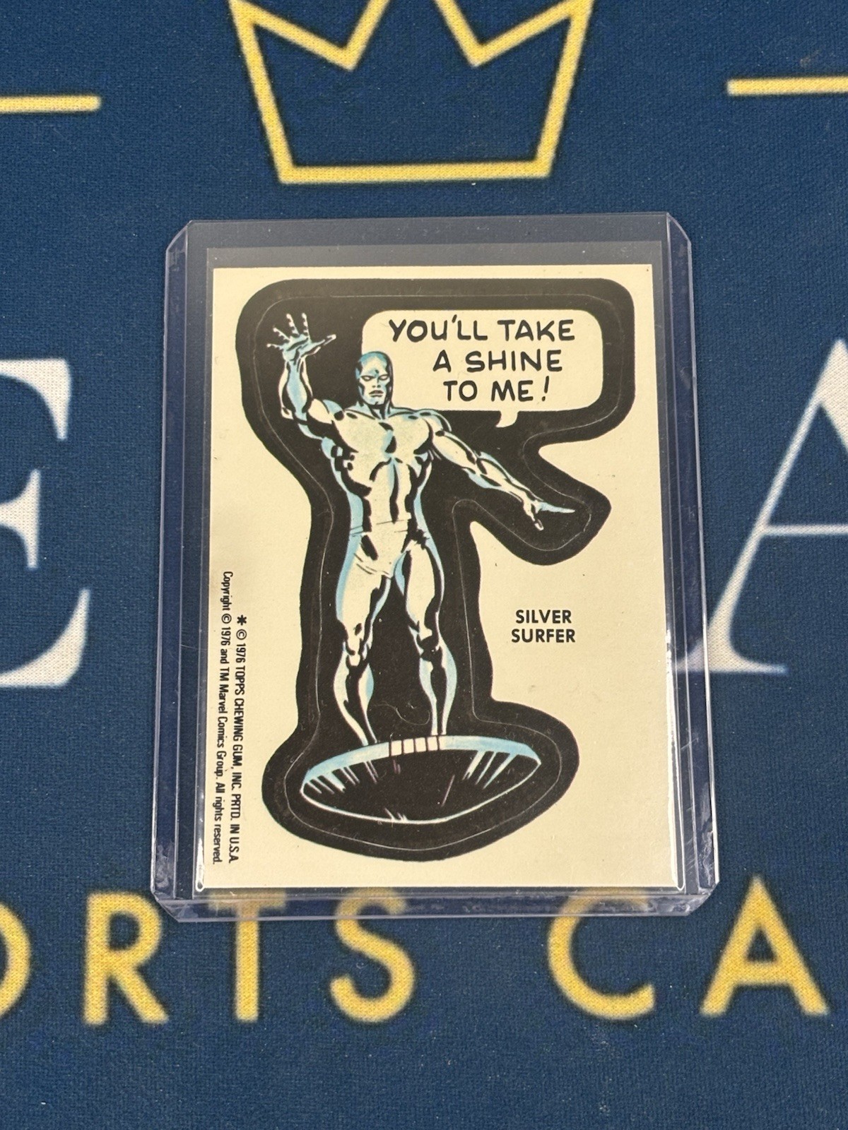 1976 Topps Marvel Silver Surfer Vintage Sticker Card You'll Take A Shine To Me 1976 Topps Marvel Silver Surfer Vintage Sticker Card You'll Take A Shine To Me