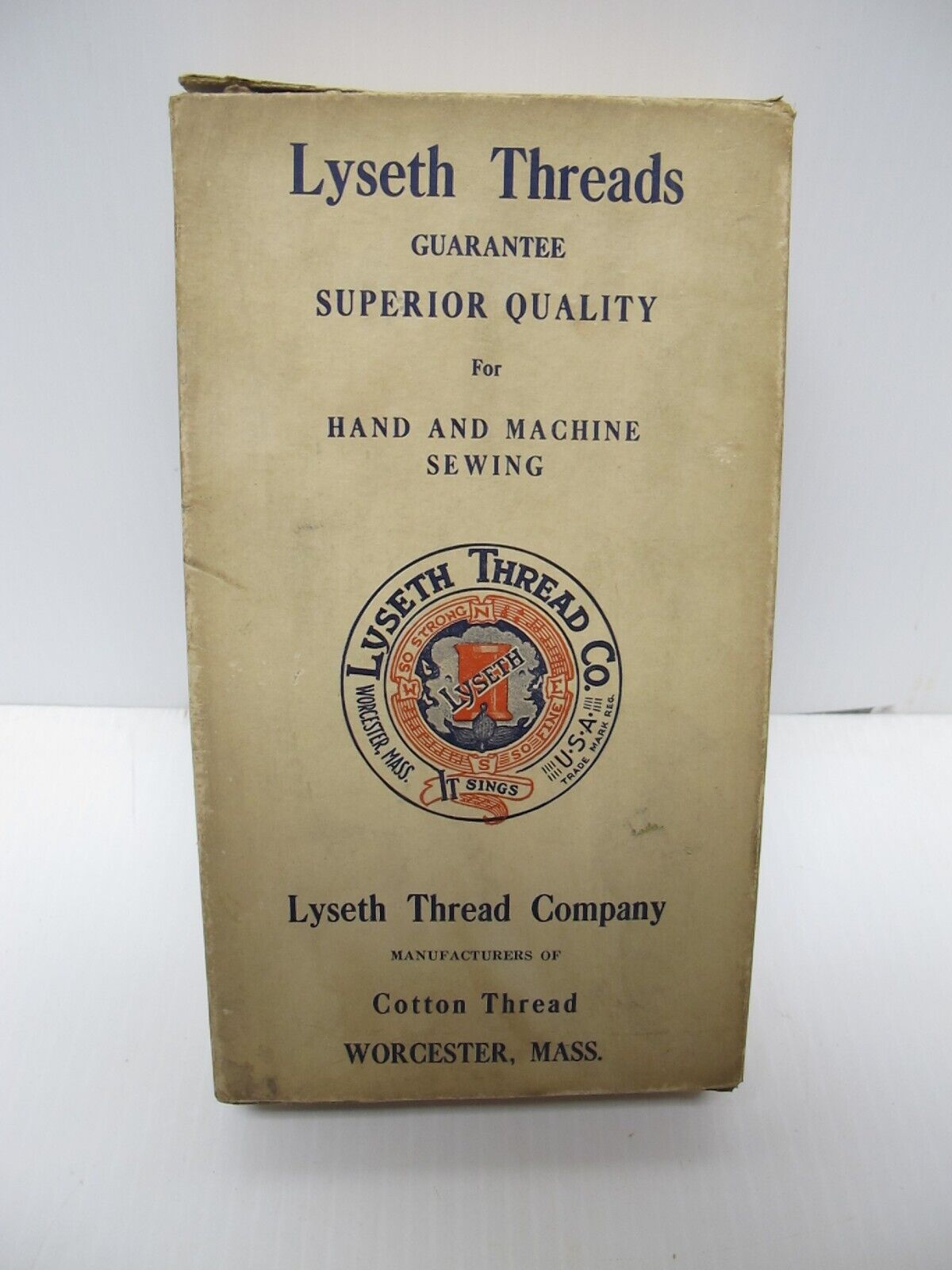 Vintage Lyseth Threads Hand & Sewing Machine Empty Thread Box~Lyseth Thread Co