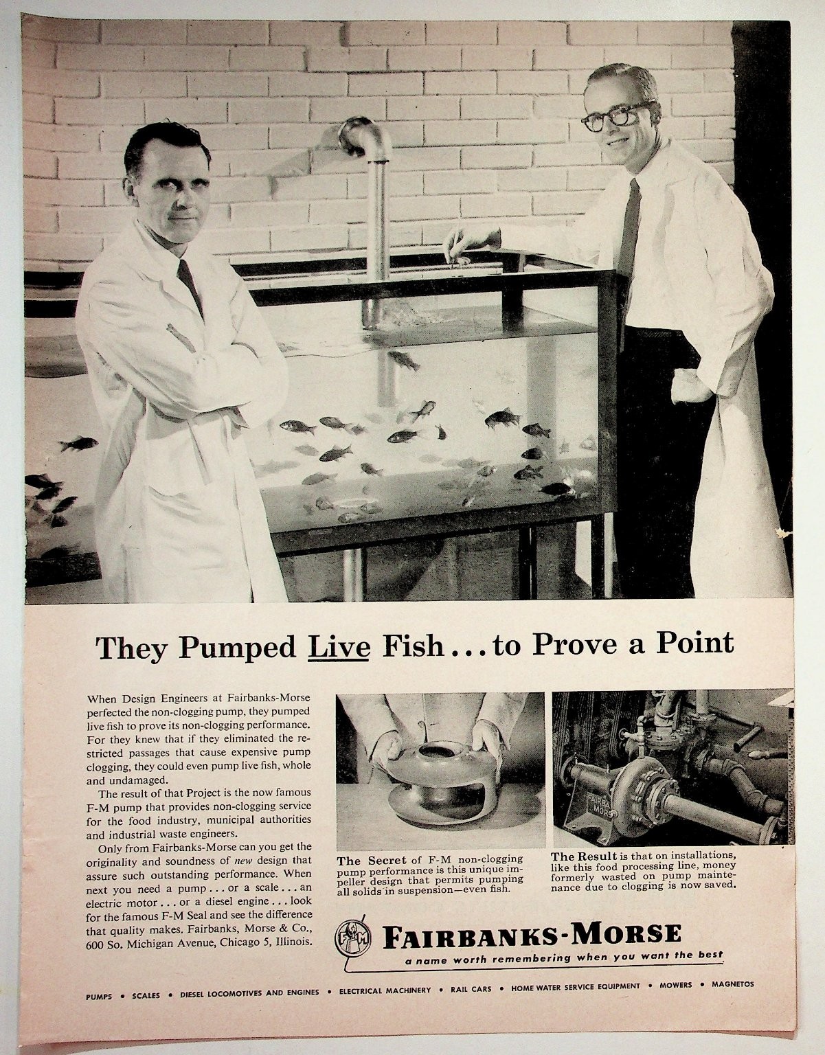 Fairbanks-Morse 1955 Original Print Advertisement 8x11 Industrial Pump Fairbanks-Morse 1955 Original Print Advertisement 8x11 Industrial Pump