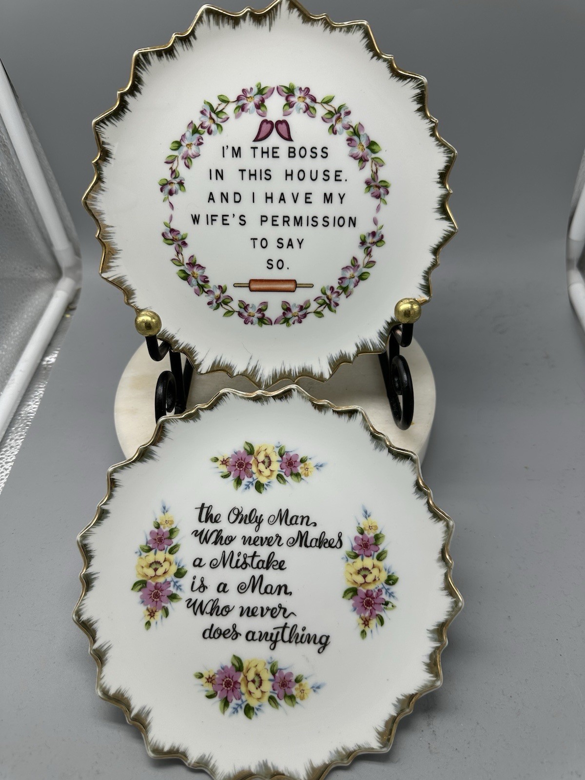 2 VTG 1950s. Funny Quote Plates Both 7 Diamter Excellent Condition