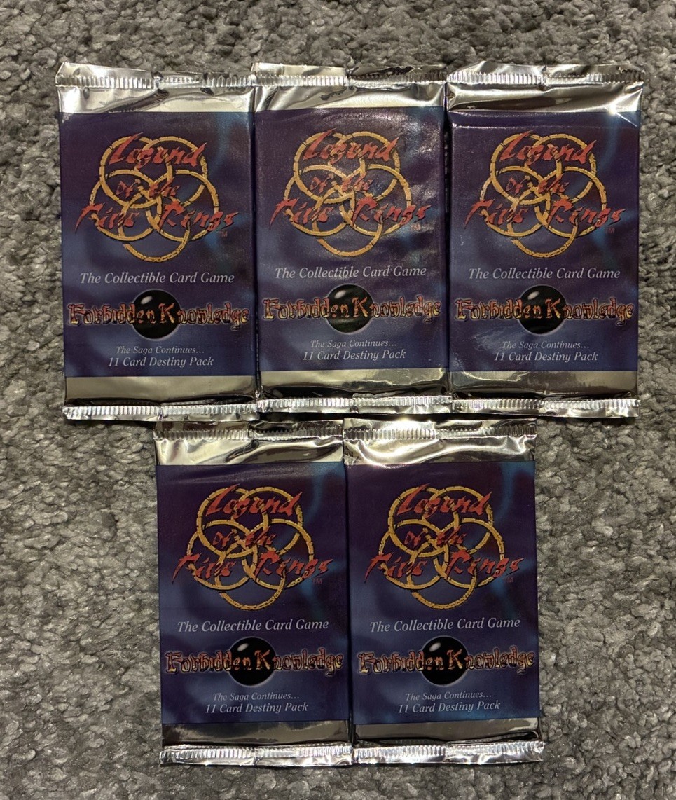 Lot x5 Vintage Legend of the Five Rings Forbidden Knowledge Pack L5R Booster