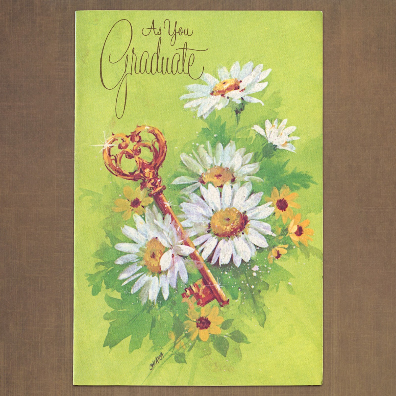 Unused Vintage 1977 ALAN CHIARA American Greetings Graduation Card, Daisies Key