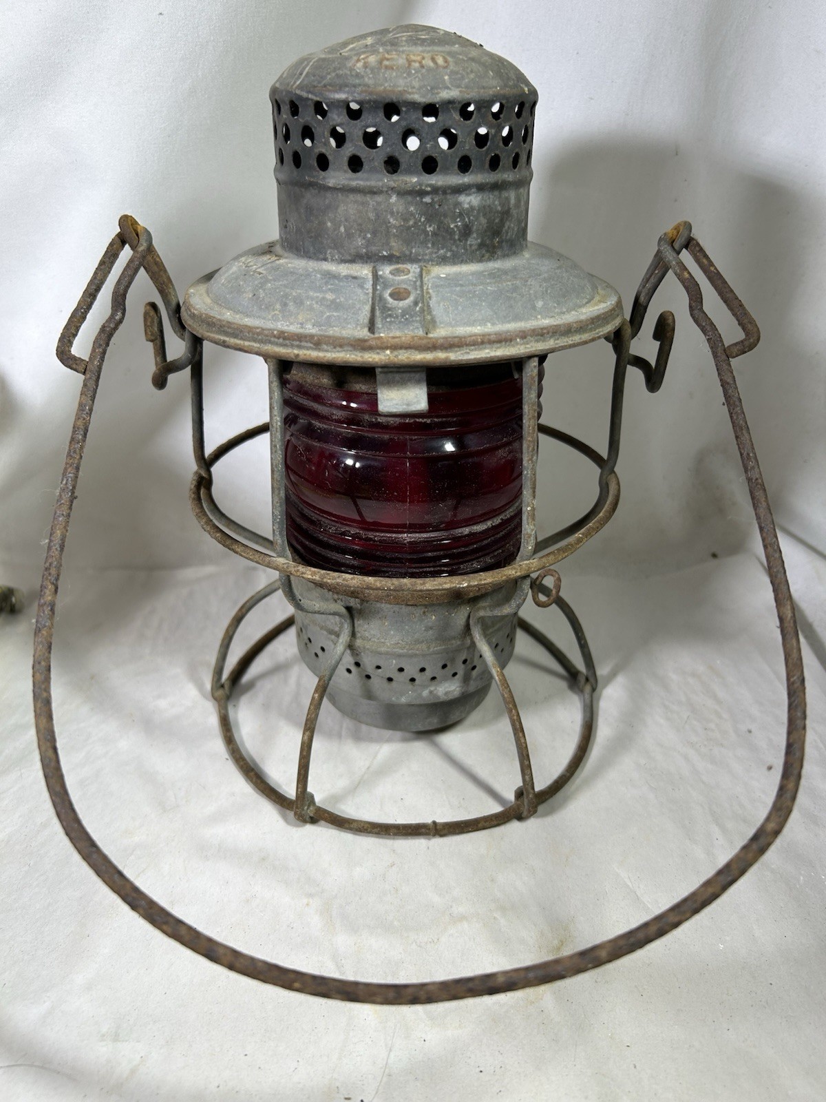 Vintage Adlake ACL Atlantic Coast Line Lantern Railroad Railway Red Globe