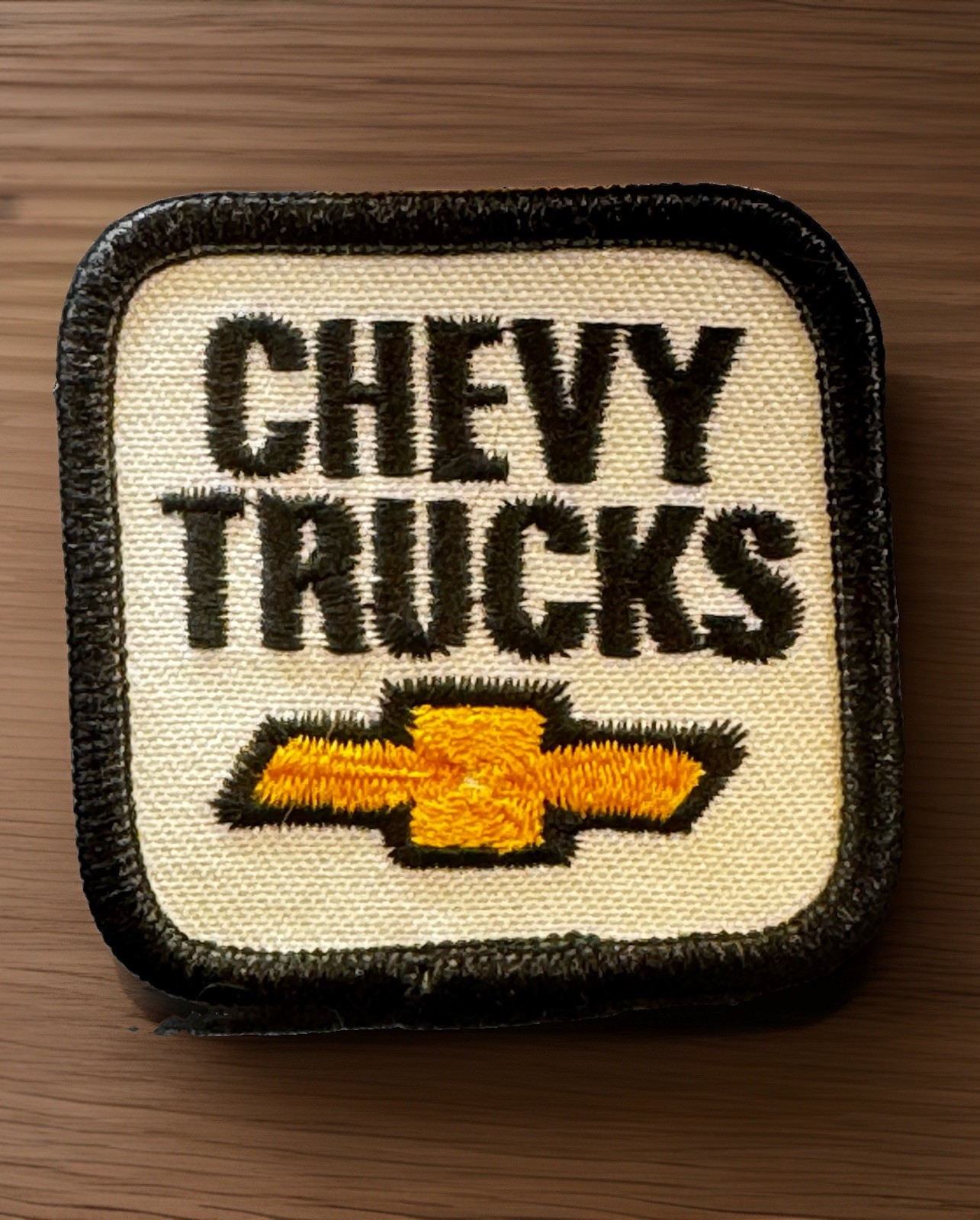 Chevy Trucks Patch Yellow Bow Tie Self-Adhesive Backing Chevrolet 2” Vtg 1980s
