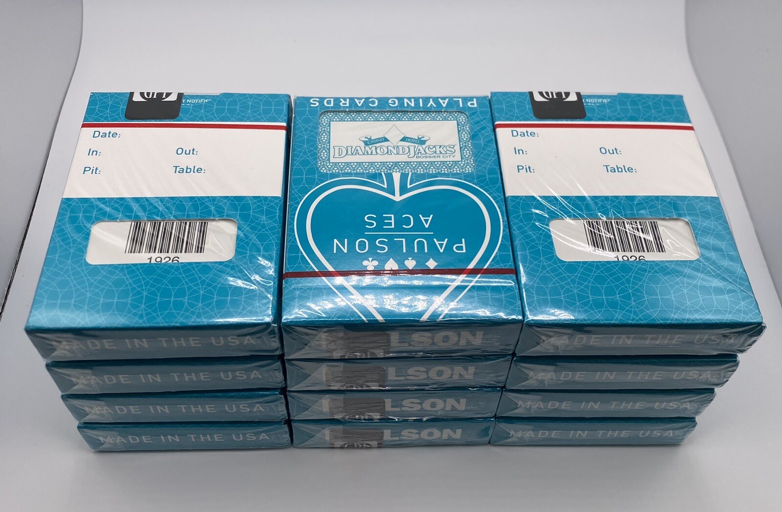 Dozen Paulson Playing Cards NEW Diamond Jacks Casino (12 Decks) - Teal