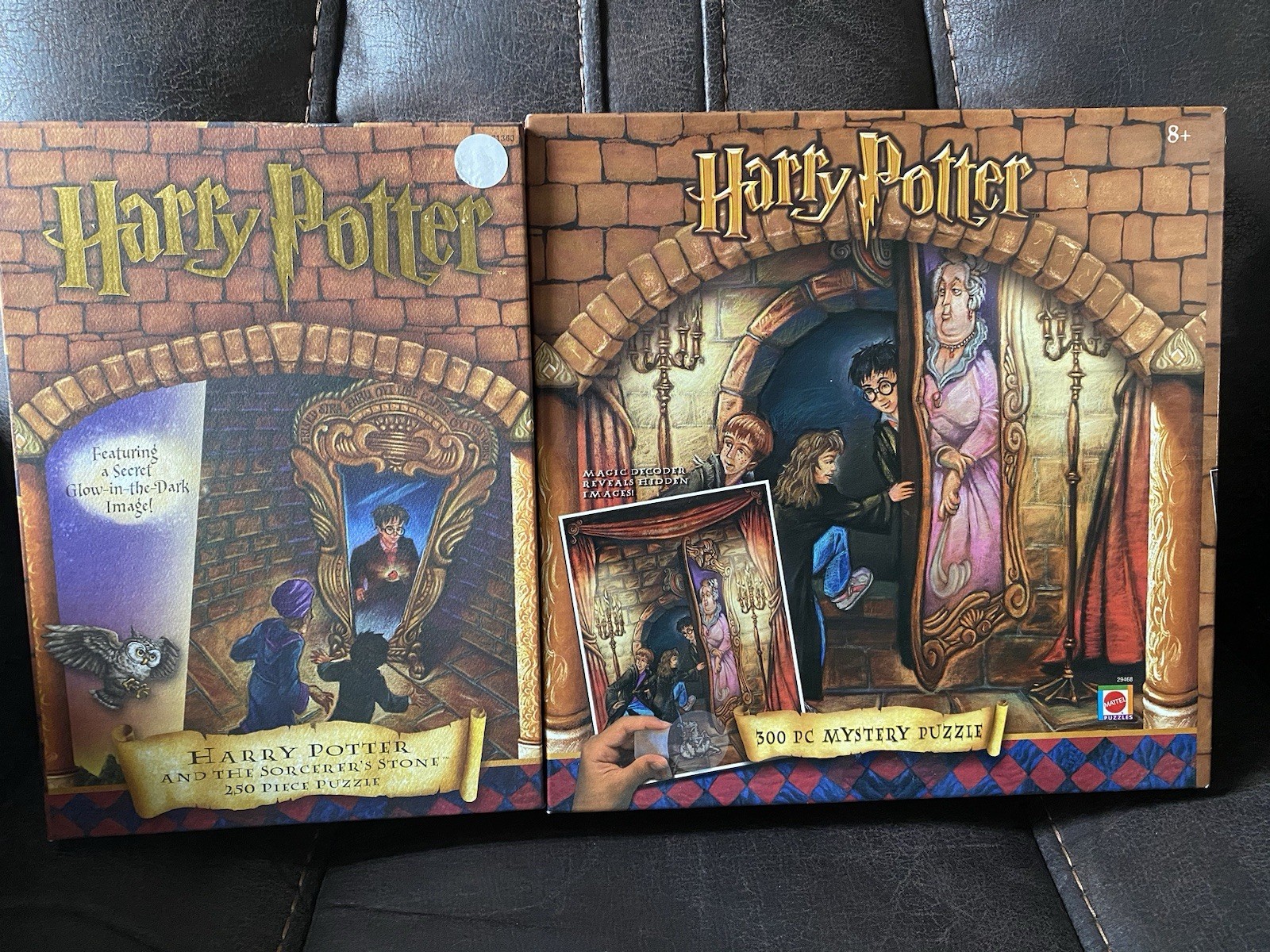 Vintage 2000-2001 Harry Potter 250 & 300 pc Mystery Puzzle & Sorcerers Stone New