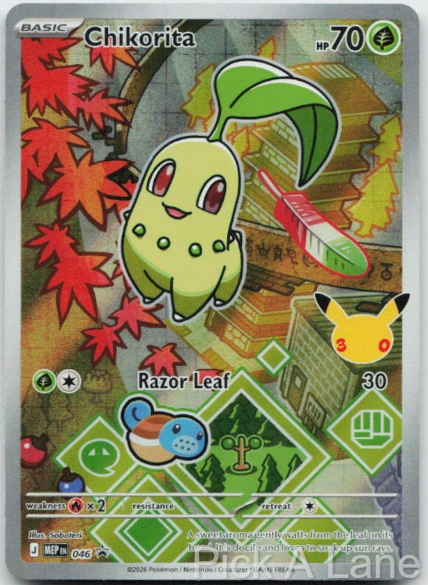 Chikorita 046 Promo ME: Mega Evolution Promo Pokemon Holo Near Mint Chikorita 046 Promo ME: Mega Evolution Promo Pokemon Holo Near Mint