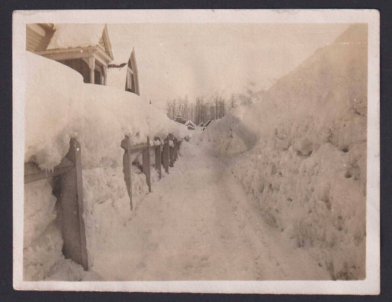 c 1910 Photo Main Street Valdez Alaska Deep Snow