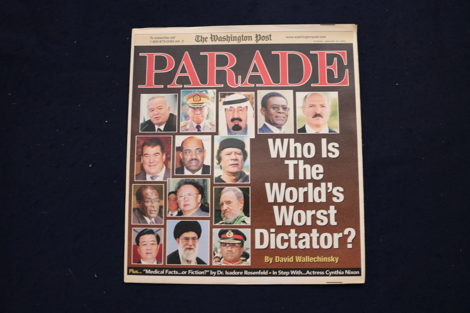 2006 JANUARY 22 PARADE MAGAZINE - WORLD\'S WORST DICTATORS COVER - E 18354