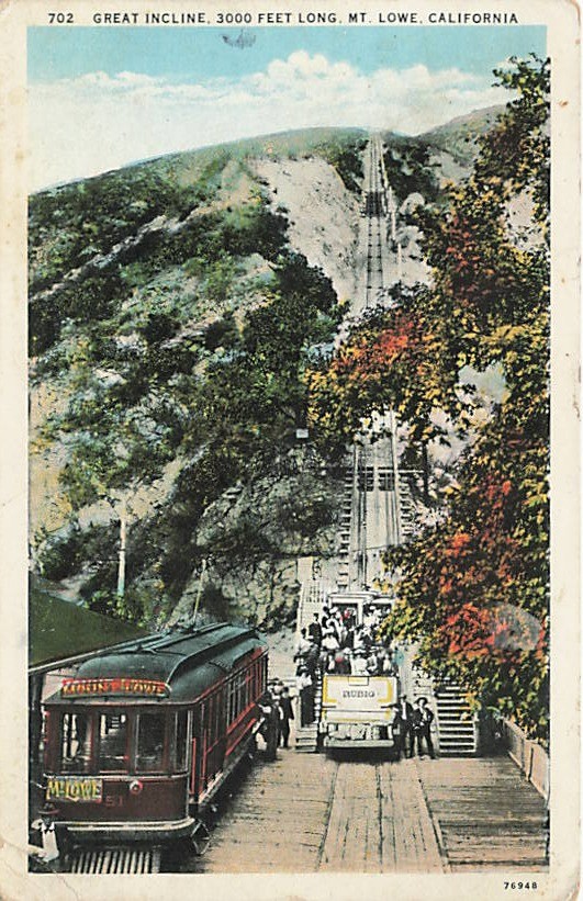 Postcard CA: Great Incline, Mt. Lowe, California WB Posted 1932