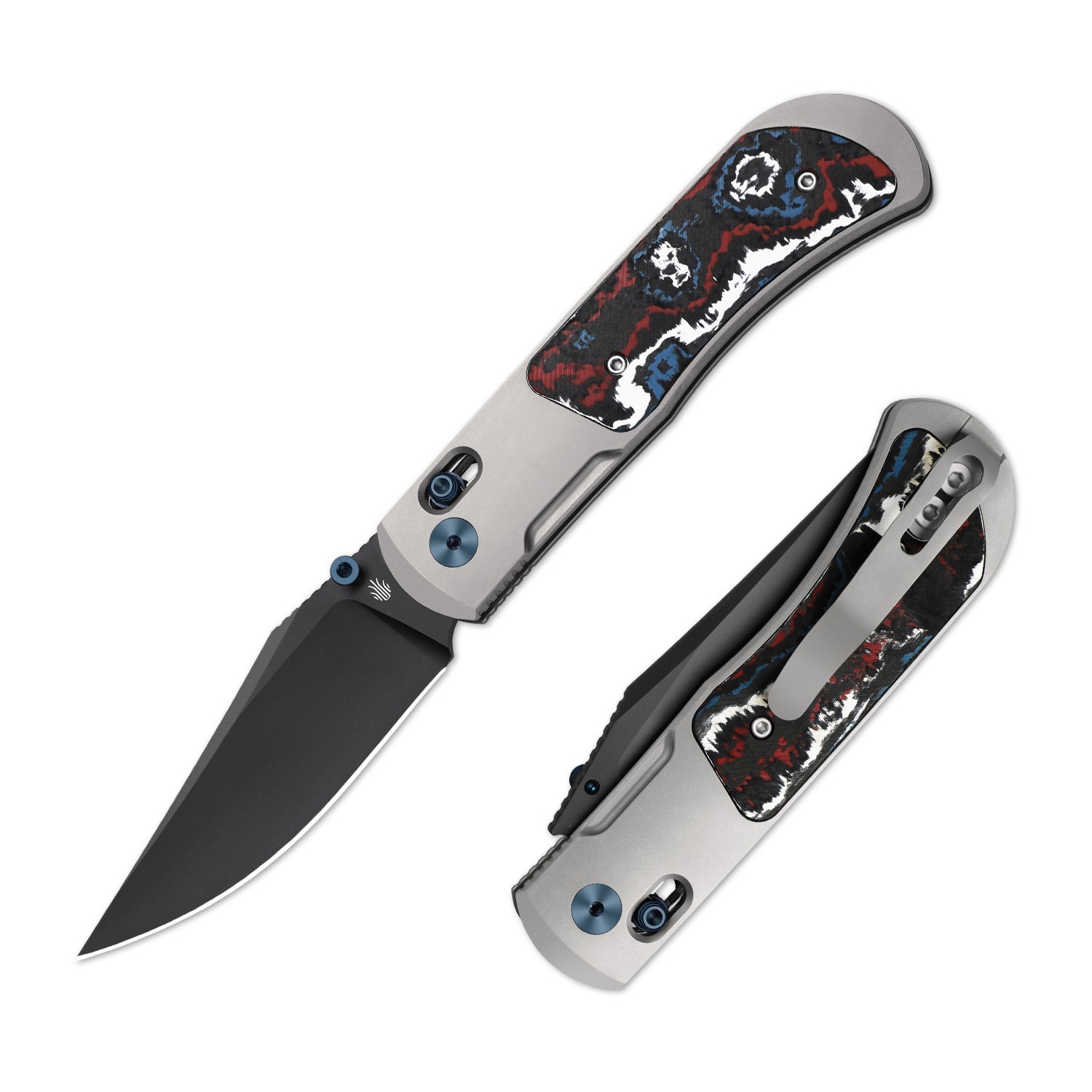 Kizer Tycho EDC Folding Pocket Knife S45VN Blade Titanium & Fat Carbon Handle