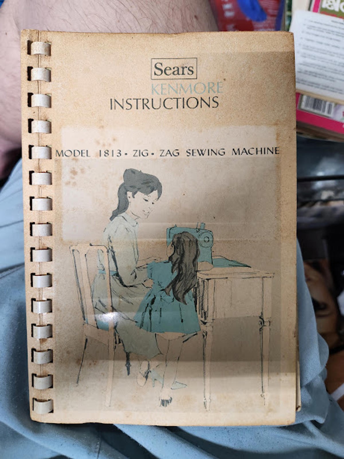 Vintage Sears Kenmore Model 1813 Zig-Zag Sewing Machine Manual Spiral Bound Book Vintage Sears Kenmore Model 1813 Zig-Zag Sewing Machine Manual Spiral Bound Book