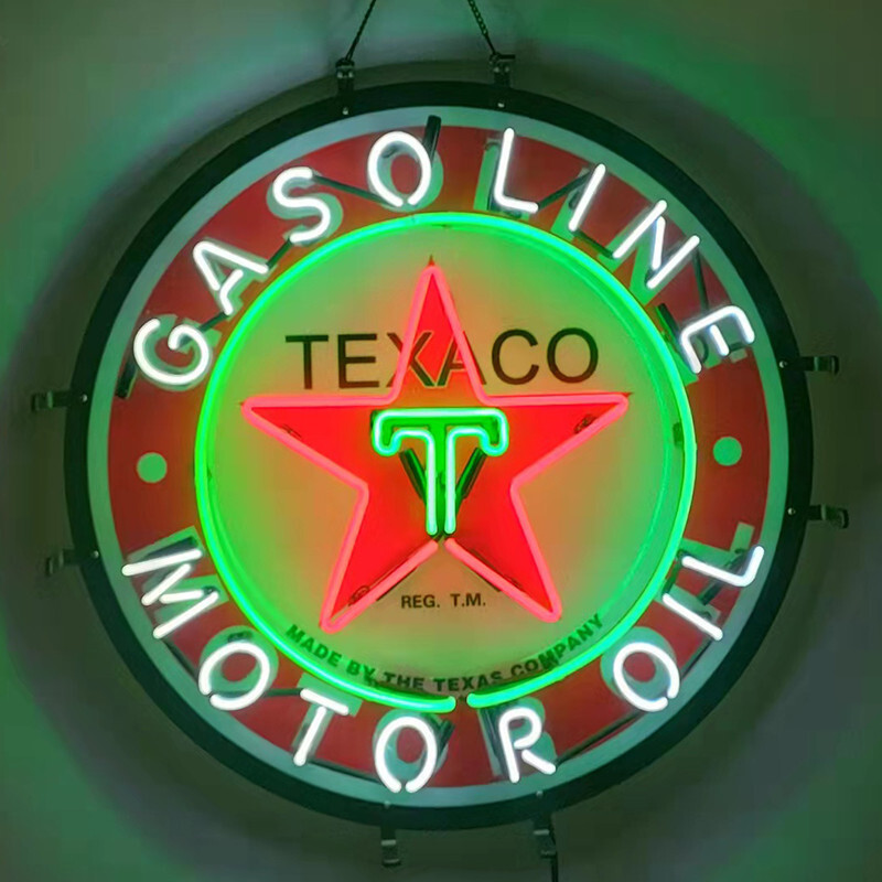 US STOCK Texaco Gasoline Vintage Neon Sign Light Gas Station HD Printing 24\