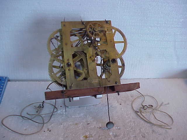 Antique Waterbury Weight Driven 30 Hour Clock Movement parts repair I