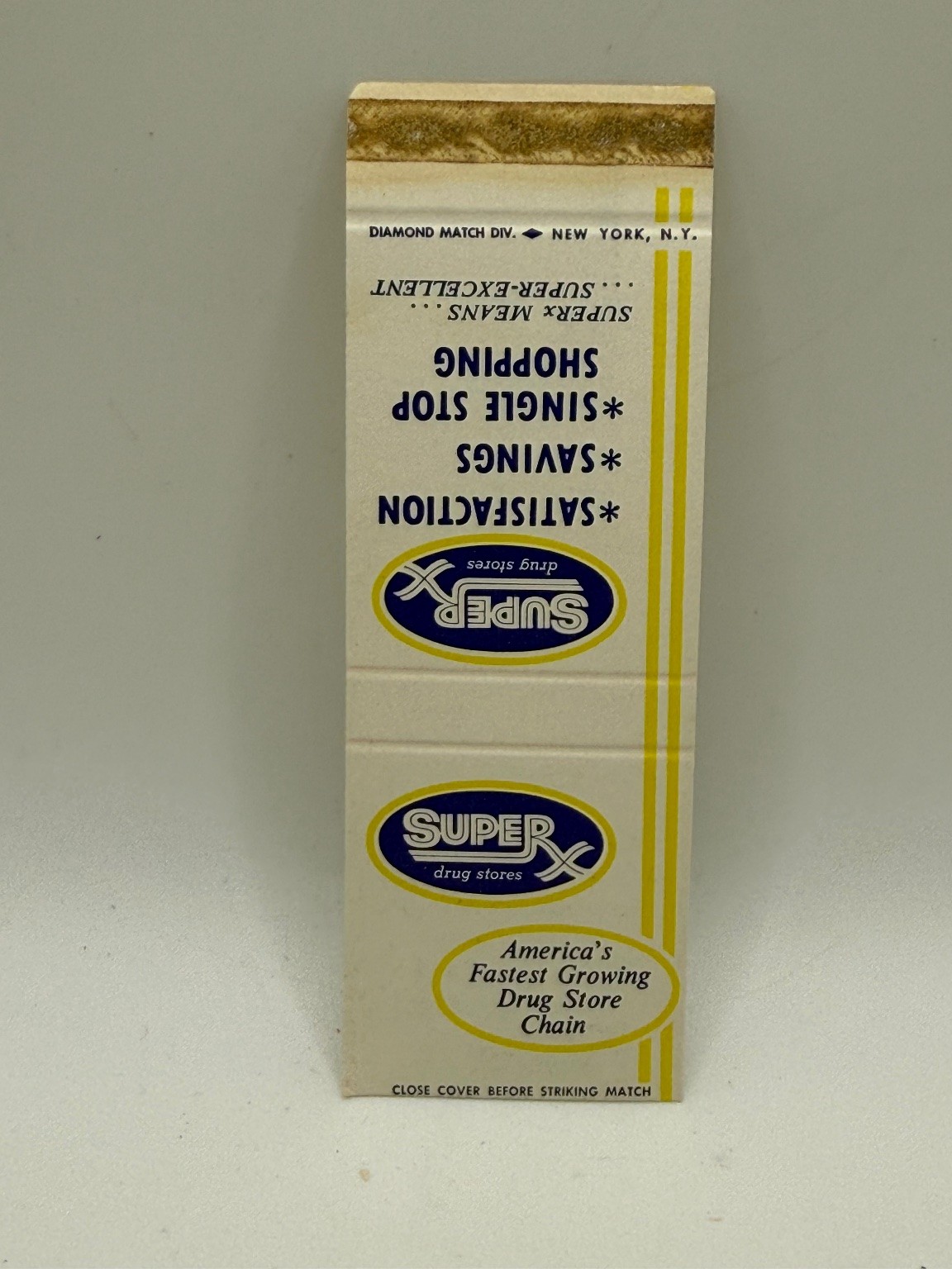 Vintage SuperX Drug Stores Matchbook - Diamond Match Advertising Collectible Vintage SuperX Drug Stores Matchbook - Diamond Match Advertising Collectible