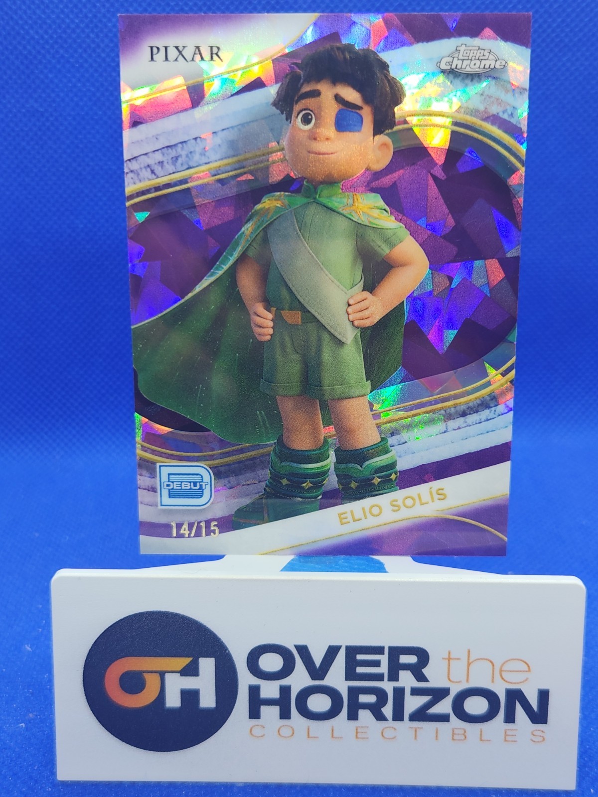 2025 Topps Chrome Disney Sapphire Elio Solis Purple Refractor /15 Pixar