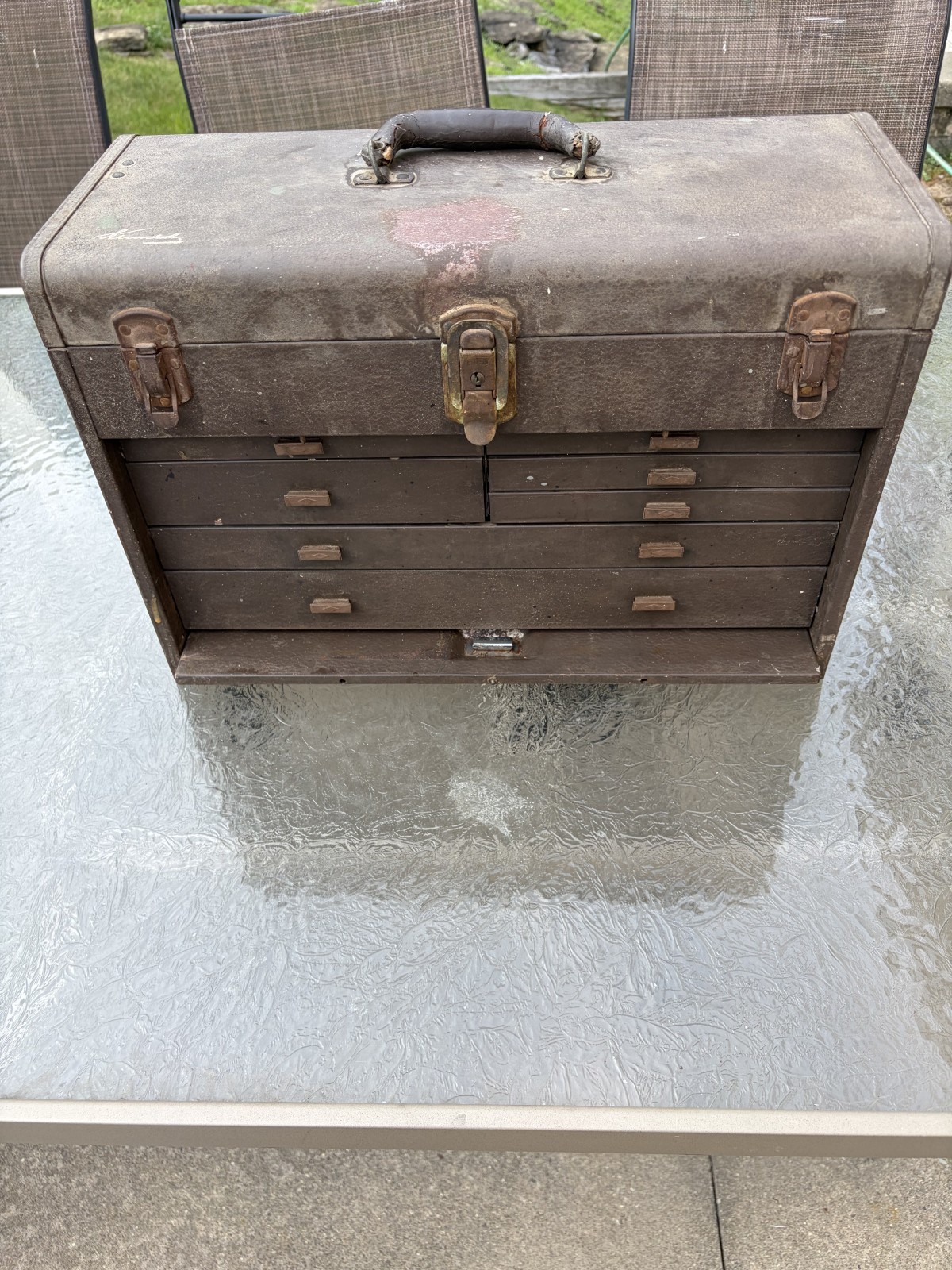 Vintage Kennedy Kits Machinist Tool Box Chest 7 Drawer Brown Steel USA 520