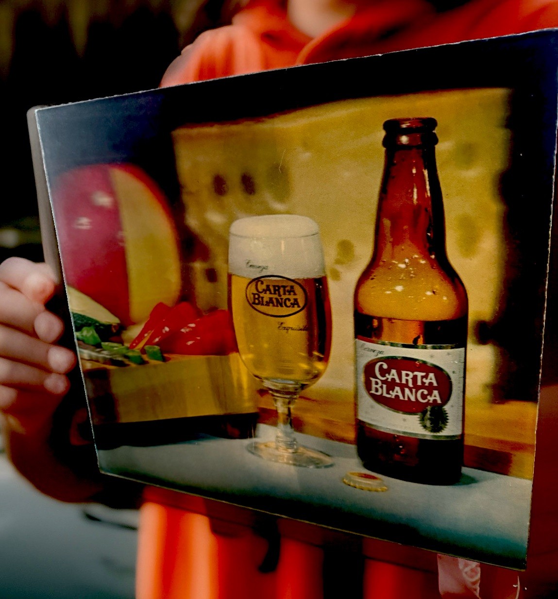 1950s Vari Vue 3D Lenticular CARTA BLANCA BEER/CHEESE RARE LG 14x16\