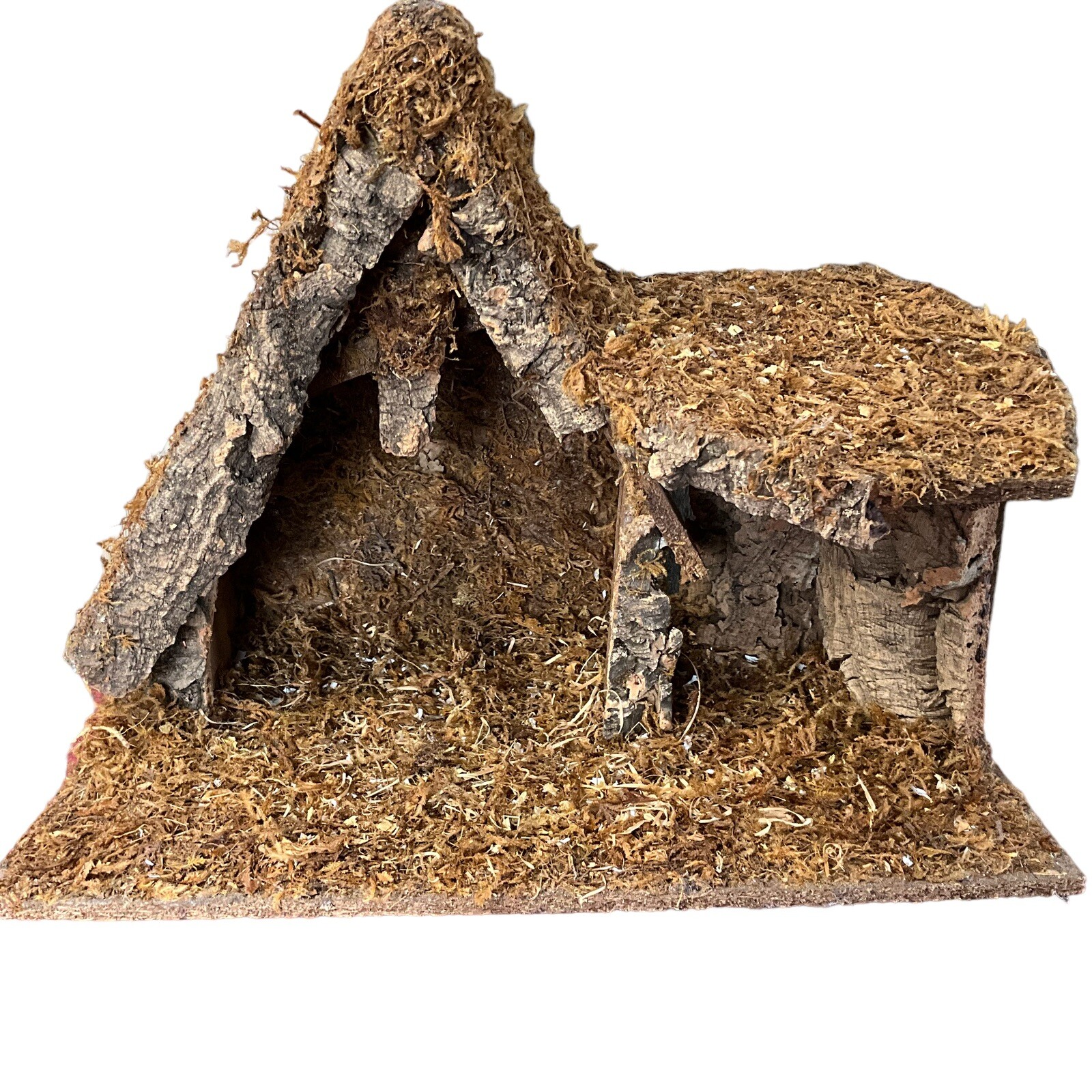 Vintage Italian Creche Stable Rustic Wood Nativity Stamped Italy 19\
