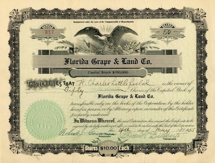 Florida Grape and Land Co. - General Stocks
