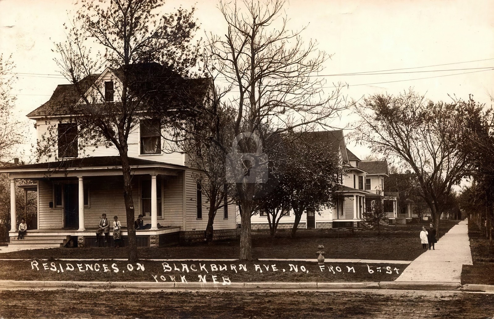 York NE Nebraska Residences on Blackburn Avenue 1913 RPPC Photo Postcard COPY