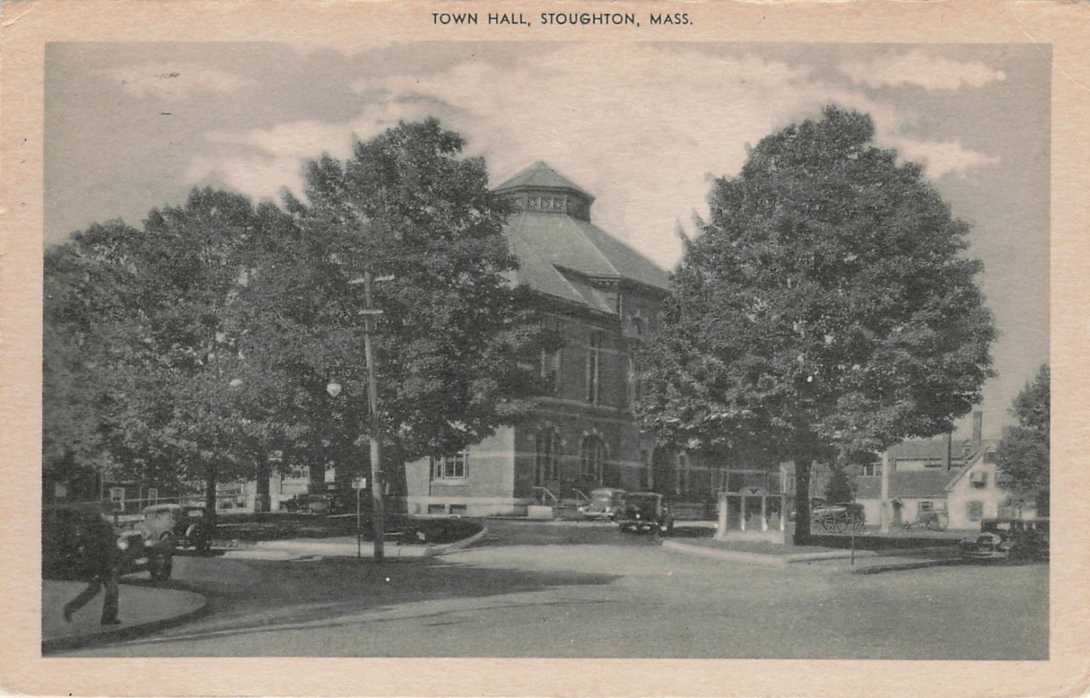 1950 Stoughton MA Town Hall RPPC Postcard Campbell\'s Drug Store Vintage Mass. 1950 Stoughton MA Town Hall RPPC Postcard Campbell\'s Drug Store Vintage Mass.