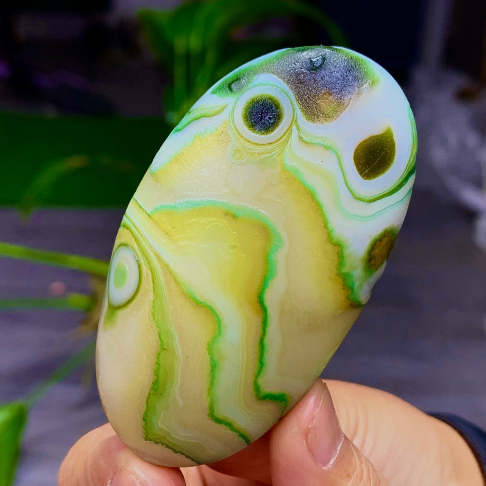 90G Rare Natural Gobi Agate Eye Agate/Crystal PalmStone Madagascar