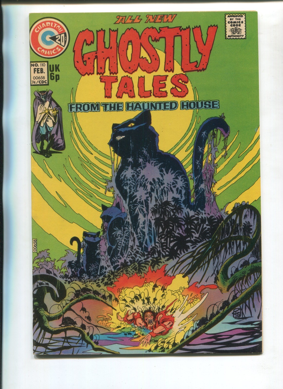 GHOSTLY TALES #110 VF/NM WP V1 CHARLTON 1974 CLASSIC TOM SUTTON HORROR COVER