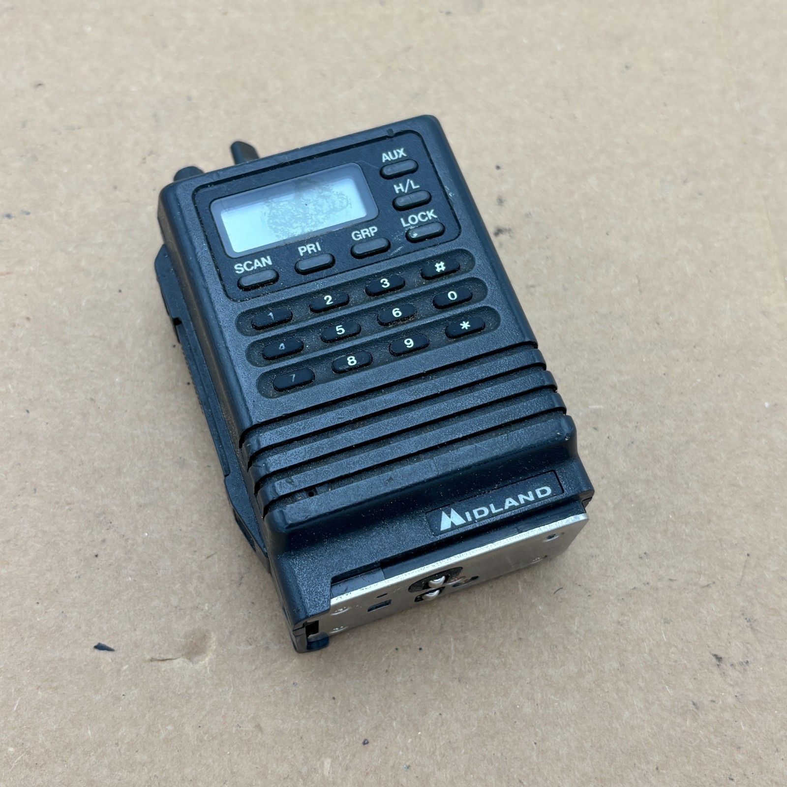 Vintage Midland #12 608217 Small Walkie Talkie AUX/HL w Keypad No Battery