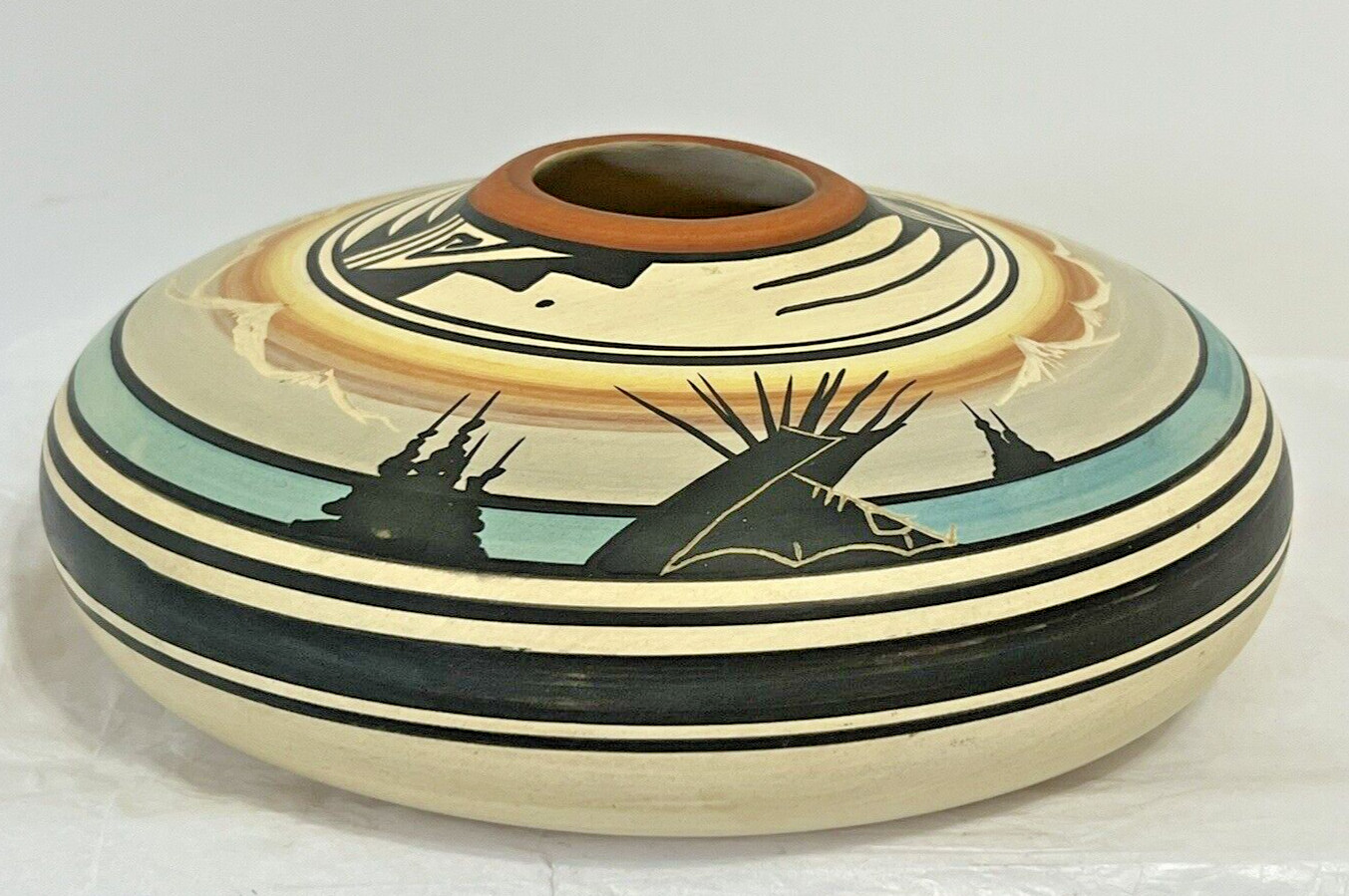 NAVAJO SEED POT/VASE/PLANTER CEDAR MESA HANDCRAFTED NATIVE AMERICAN SIGNED VTG